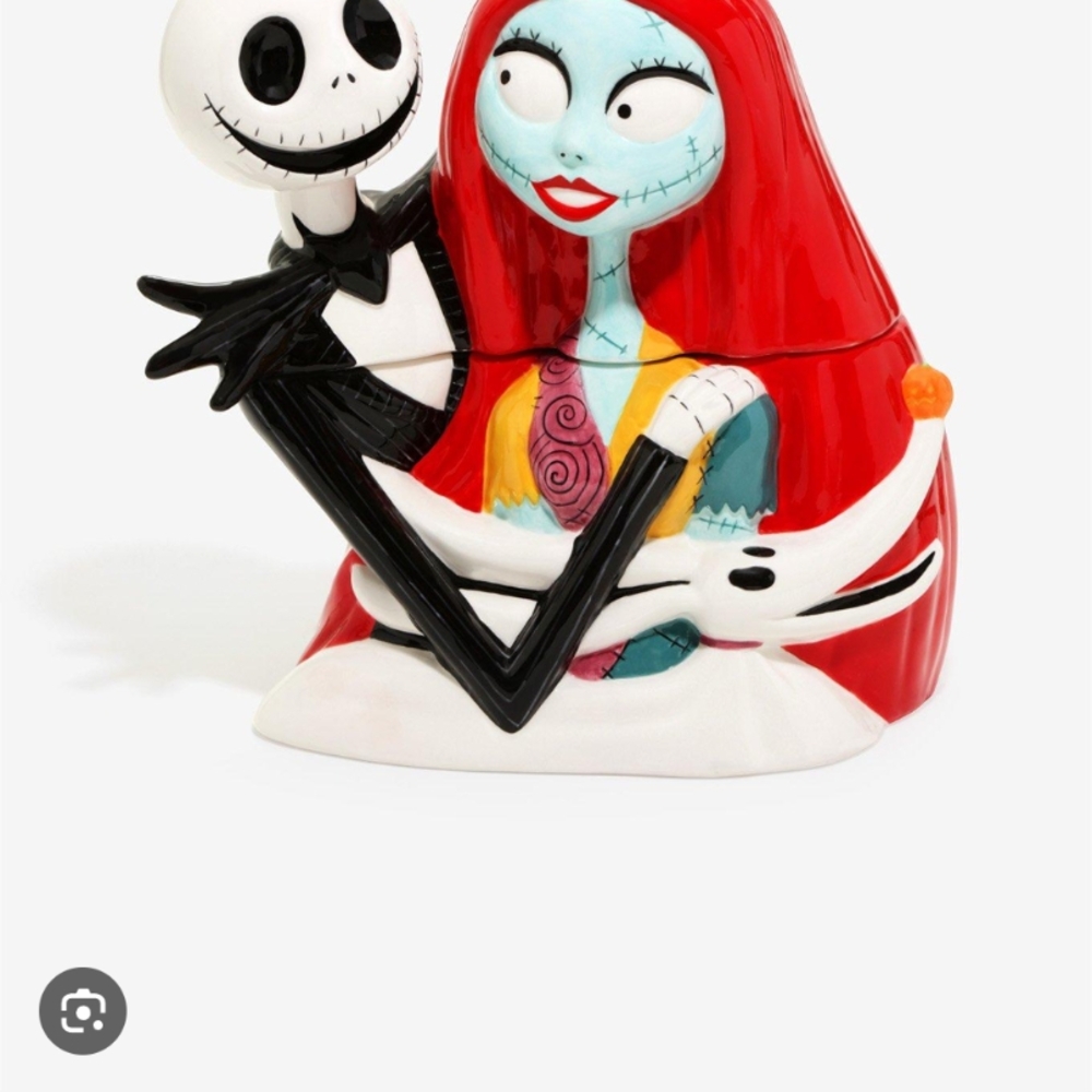 Disney Jack and Sally Ceramic Figurine - Red, Black, White